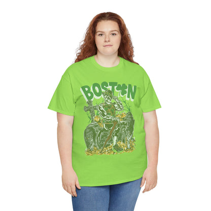 Boston Graphic Tee, Unisex Heavy Cotton T-Shirt, Vintage Boston Shirt, Irish Pride Apparel, St. Patrick's Day Gift, Casual Wear