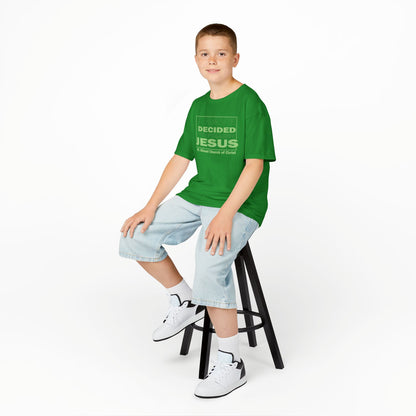 Kids T-Shirt — "I Have Decided to Follow Jesus" Neon Green Youth Church Tee