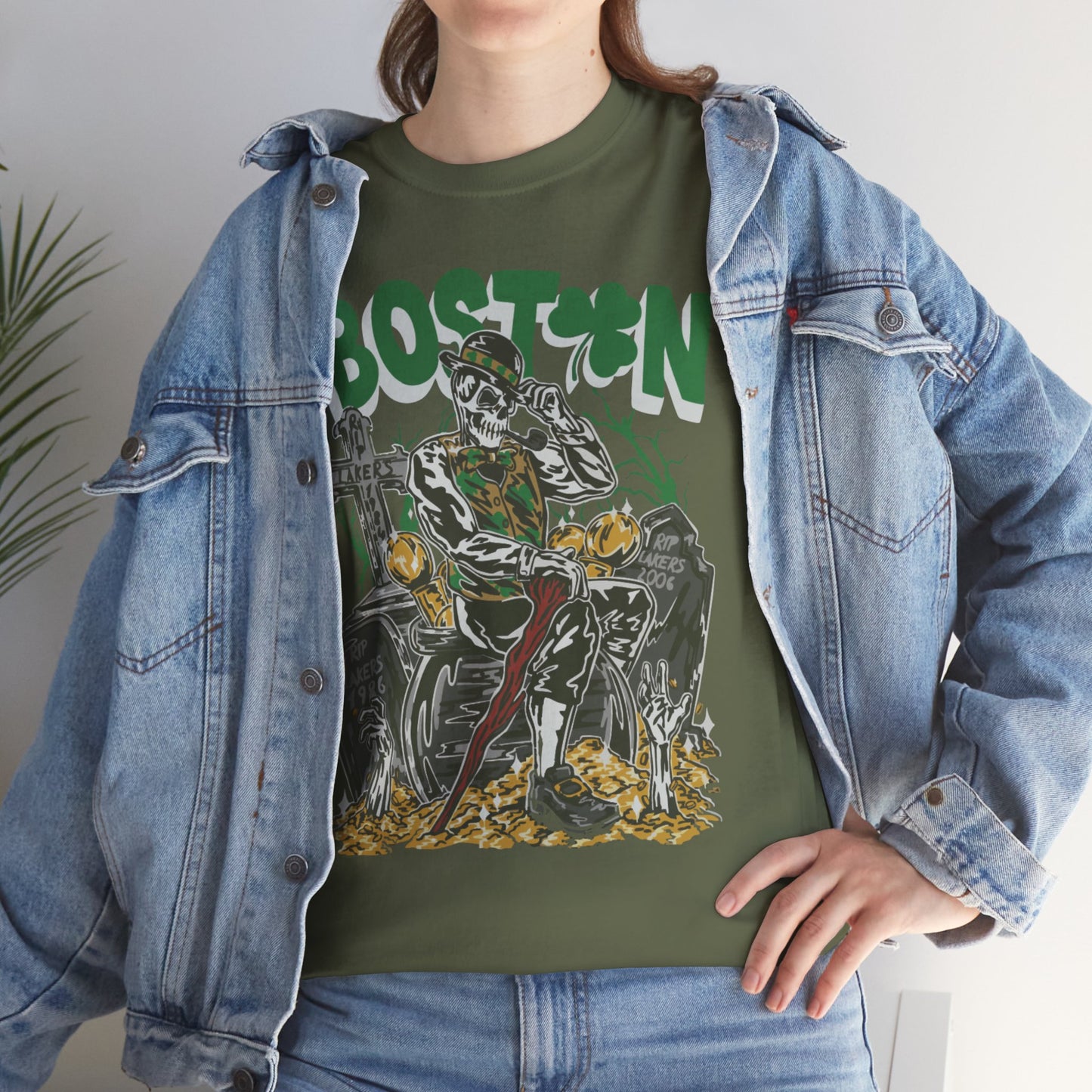 Boston Graphic Tee, Unisex Heavy Cotton T-Shirt, Vintage Boston Shirt, Irish Pride Apparel, St. Patrick's Day Gift, Casual Wear