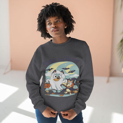 Halloween Sweatshirt, Cozy Unisex Crewneck, Trick or Treat Design, Fall Apparel, Halloween Costume, Perfect for October Celebrations
