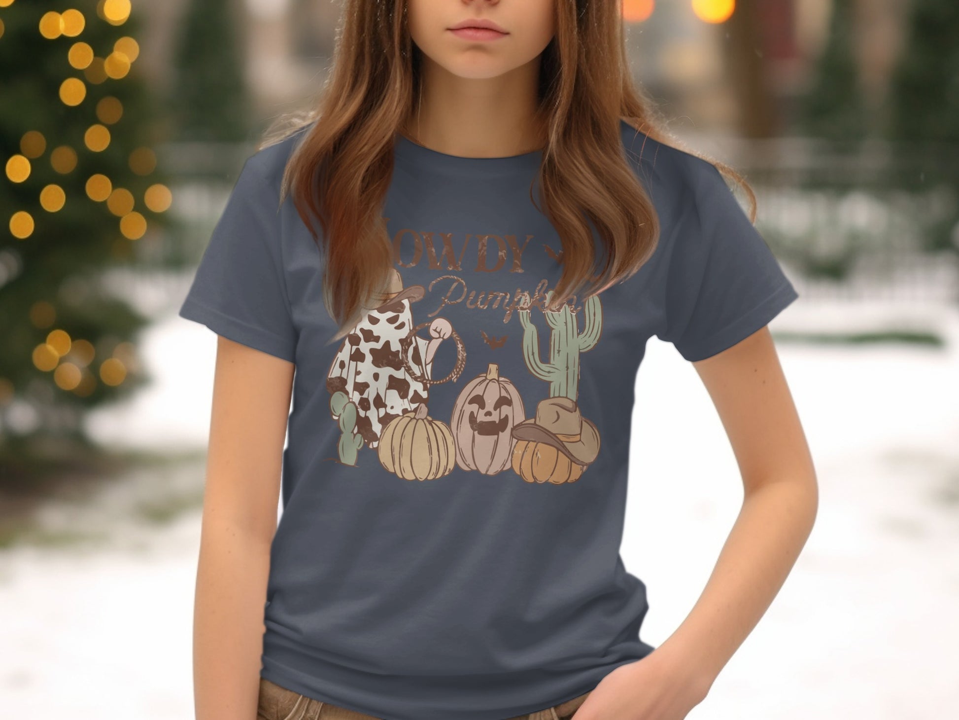 Cowgirl Pumpkin Funny Halloween Graphic Tee product